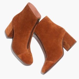 Madewell Amalia Brown Suede Zip Up Bootie Size 8.5